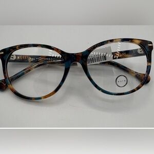 Aura Eyewear NWT Gold Coast Designer Frames Turquoise Tortoise Clear Demo Glass